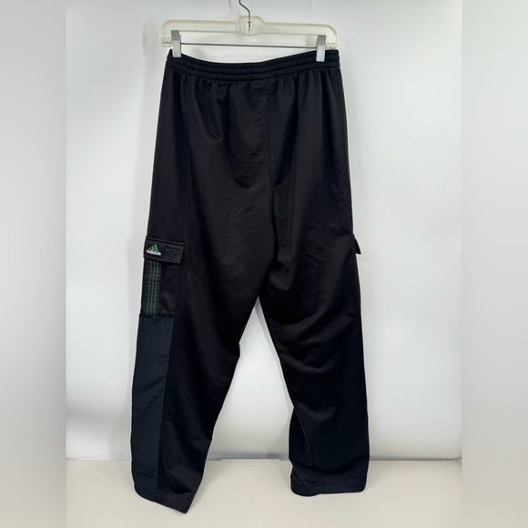 Adidas Track Pants Mens M Black Dark Green Baggy Cargo Pocket 90s Y2K - Picture 7 of 11
